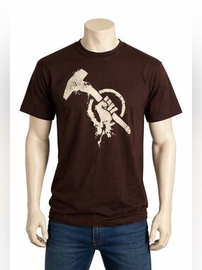 Brown Red Faction Guerrilla T-Shirt XL Cream Logo Graphic